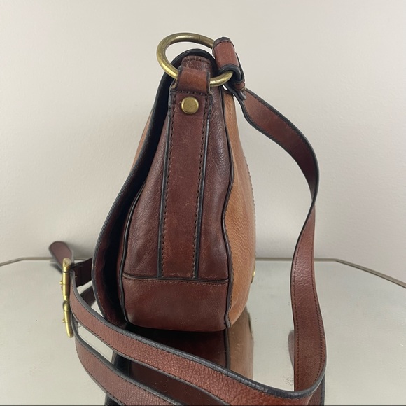 FOSSIL Vintage Reissue Dual Tone Brown Leather Flap Crossbody Messenger Bag - Picture 7 of 16